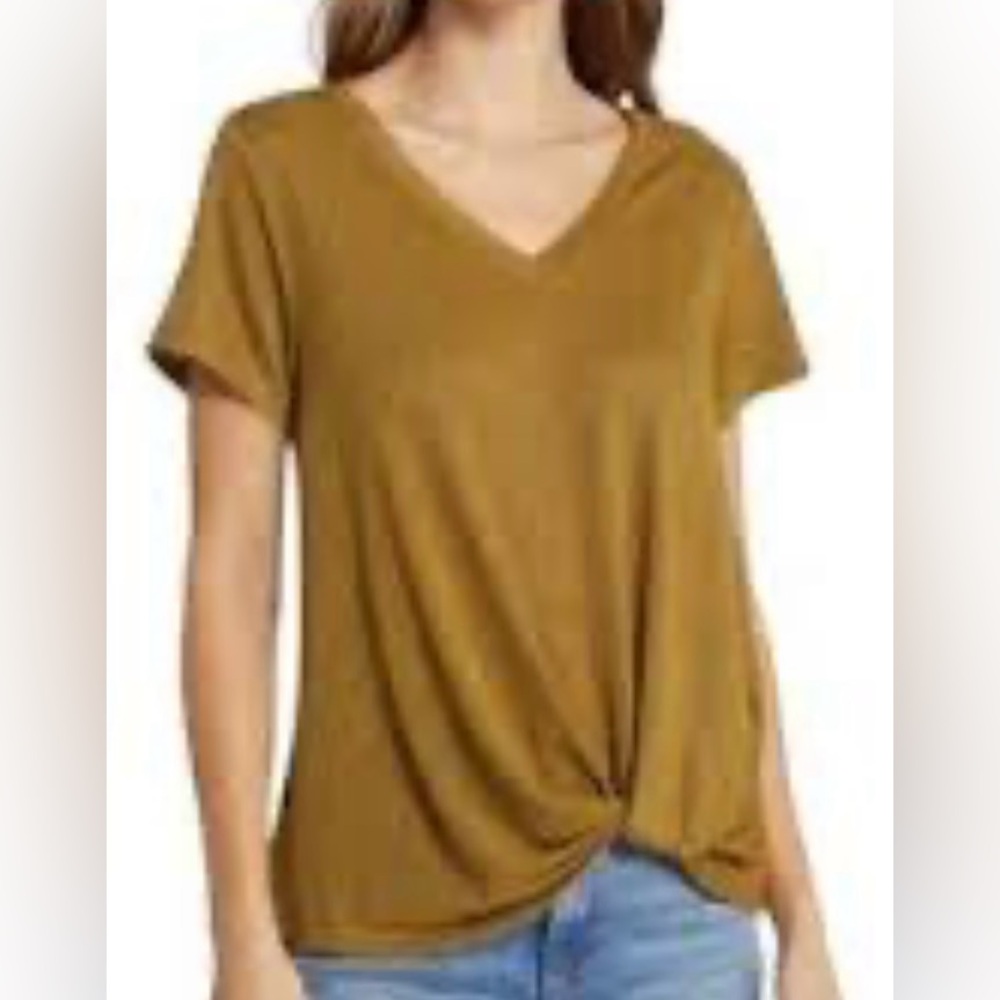 Women's Mustard Knot Front Top